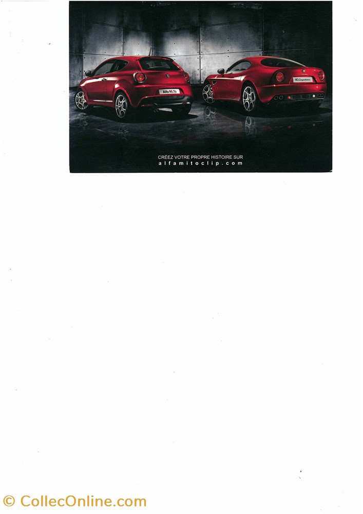 Carte postale Alfa Mito et 8C Competizione diver carte postale alfa mito et 8c competizione