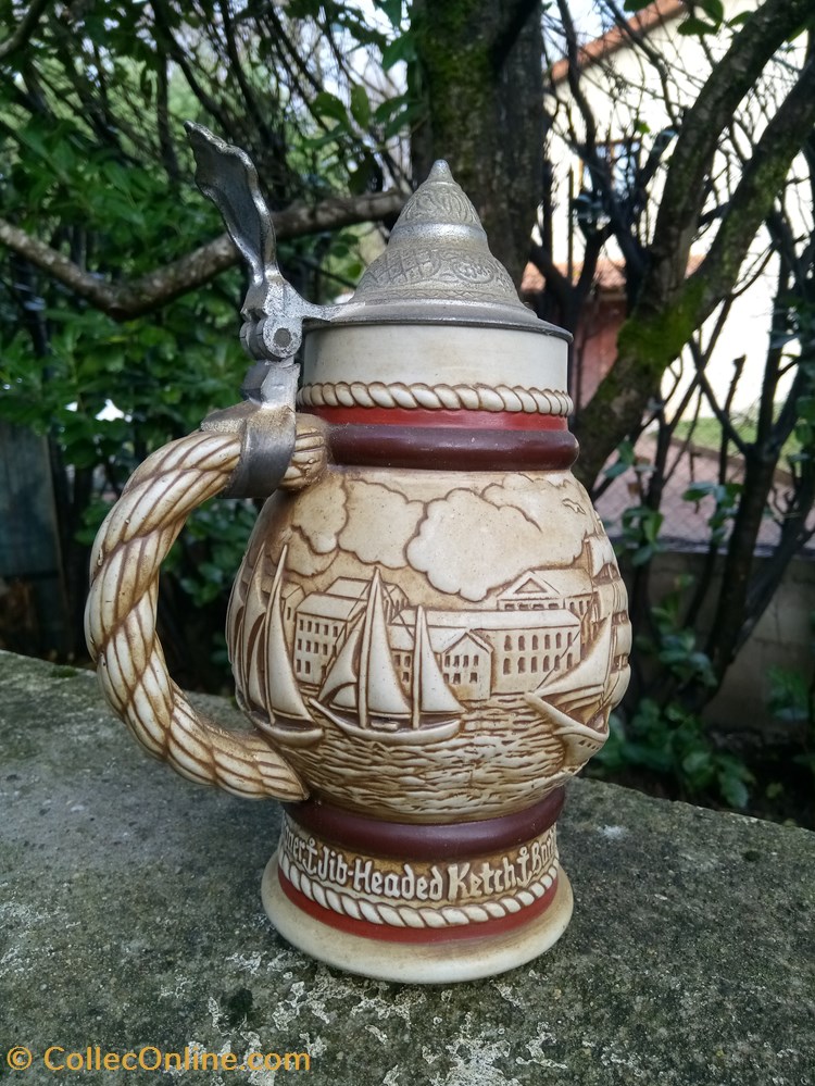 art de la table argenterie chope a biere avec couvercle