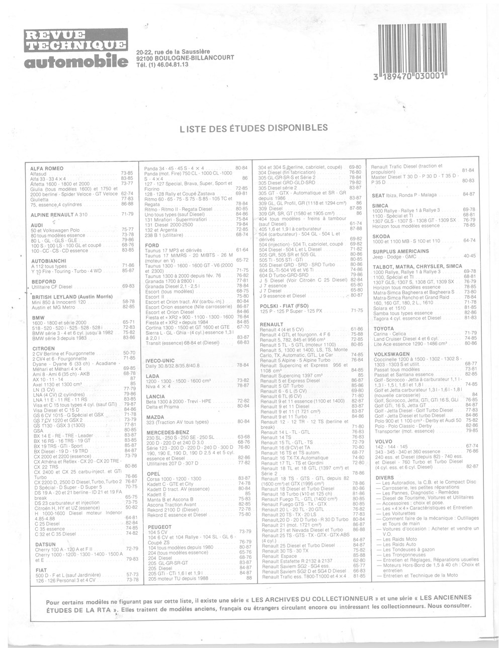 Documents\Revue techniques\RTA anciens planches plans documents revue techniques rta