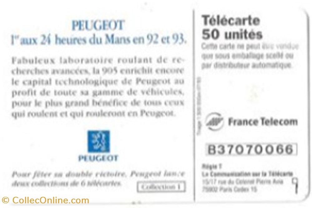 divers telecartes cartes telephoniques telecarte peugeot