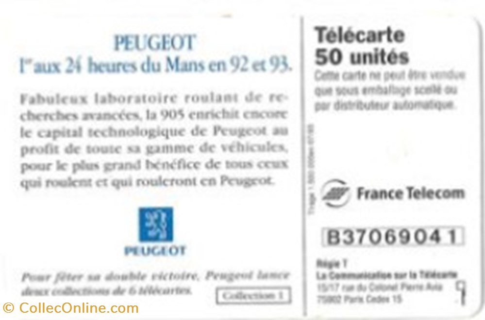 divers telecartes cartes telephoniques telecarte peugeot