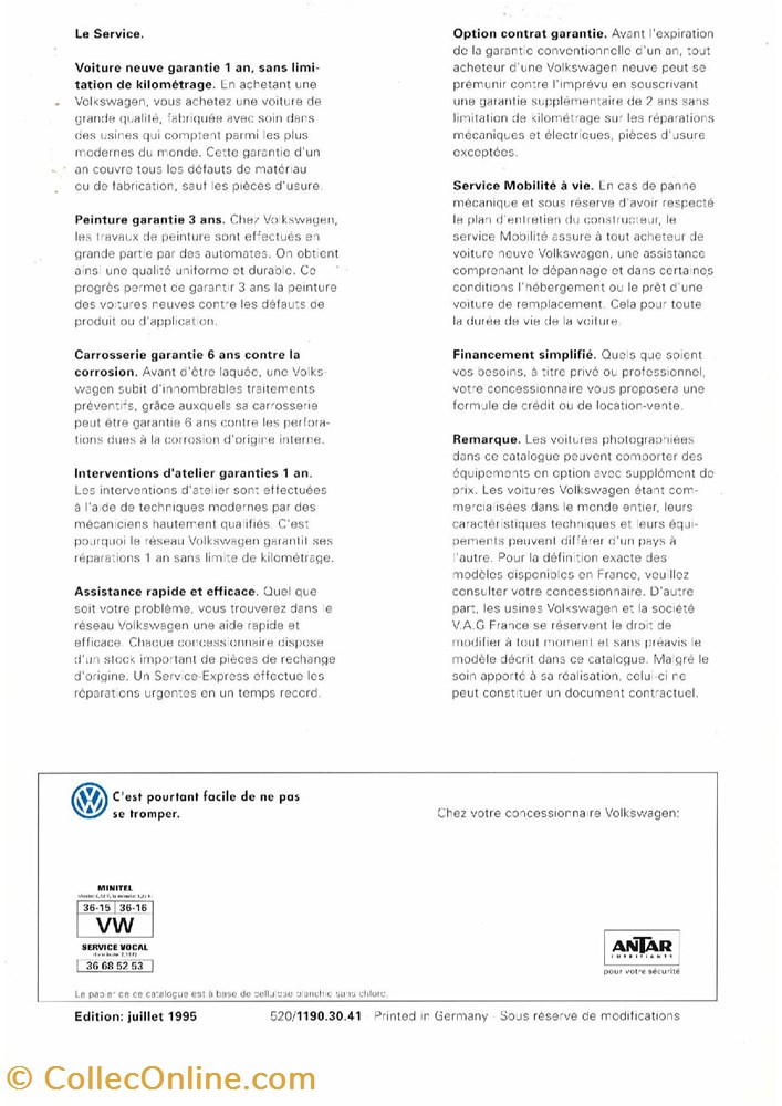 diver documents plaquettes commerciales constructeur volkswagen