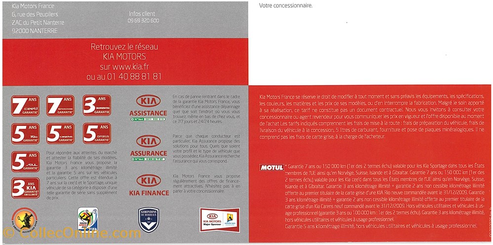 divers documents plaquettes commerciales constructeur kia