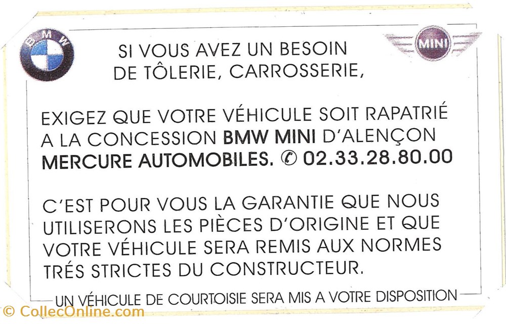 objets publicitaires autocollant garage b m w