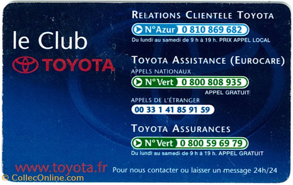 Carte_fidélité\constructeur\Toyota diver telecarte carte fidelite constructeur toyota