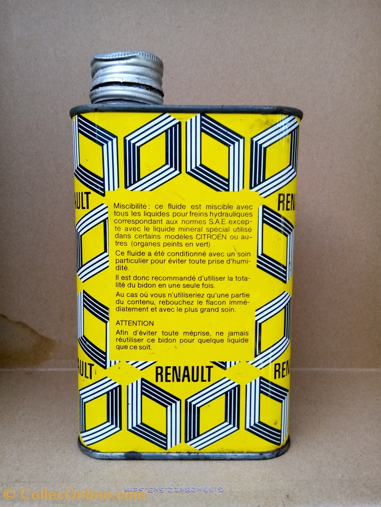 transports voiture bidons liquide freins metal constructeur renault