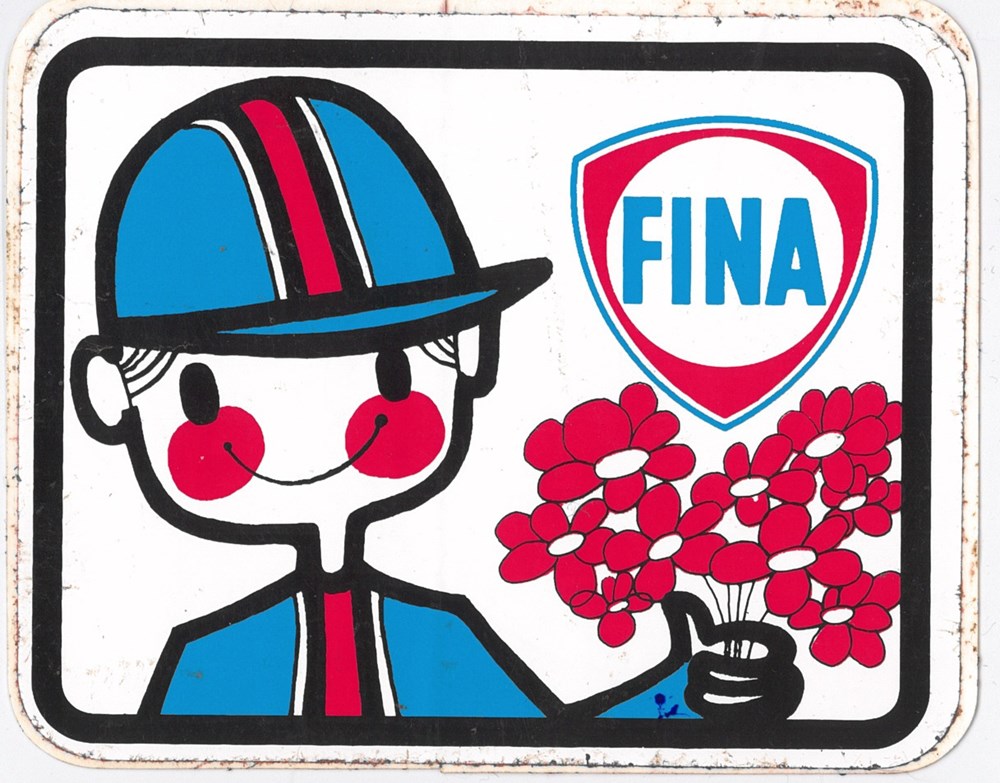 Autocollant\Pétrolier\Fina objets publicitaires autocollant petrolier fina