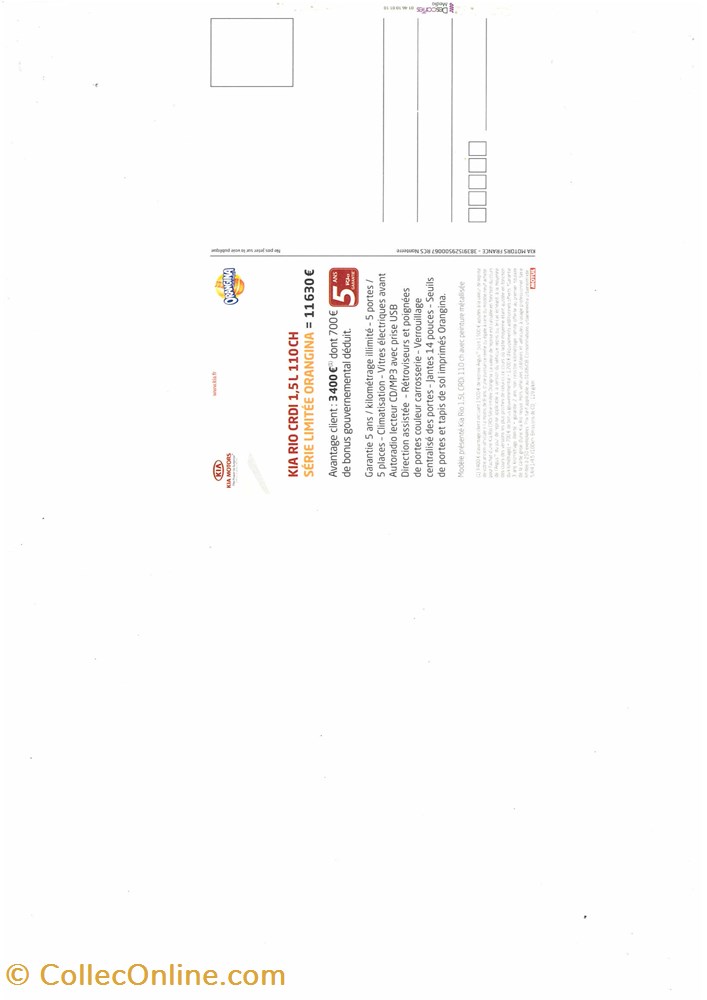 Carte postale Kia RIO diver carte postale kia rio