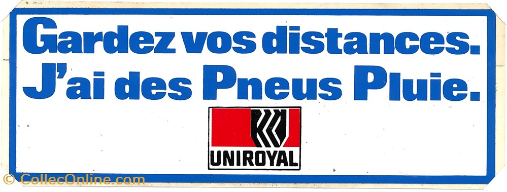 Autocollant\Equipementier\UNIROYAL objets publicitaires autocollant equipementier uniroyal