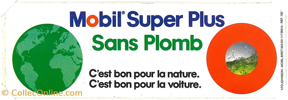 objets publicitaires autocollant petrolier mobil