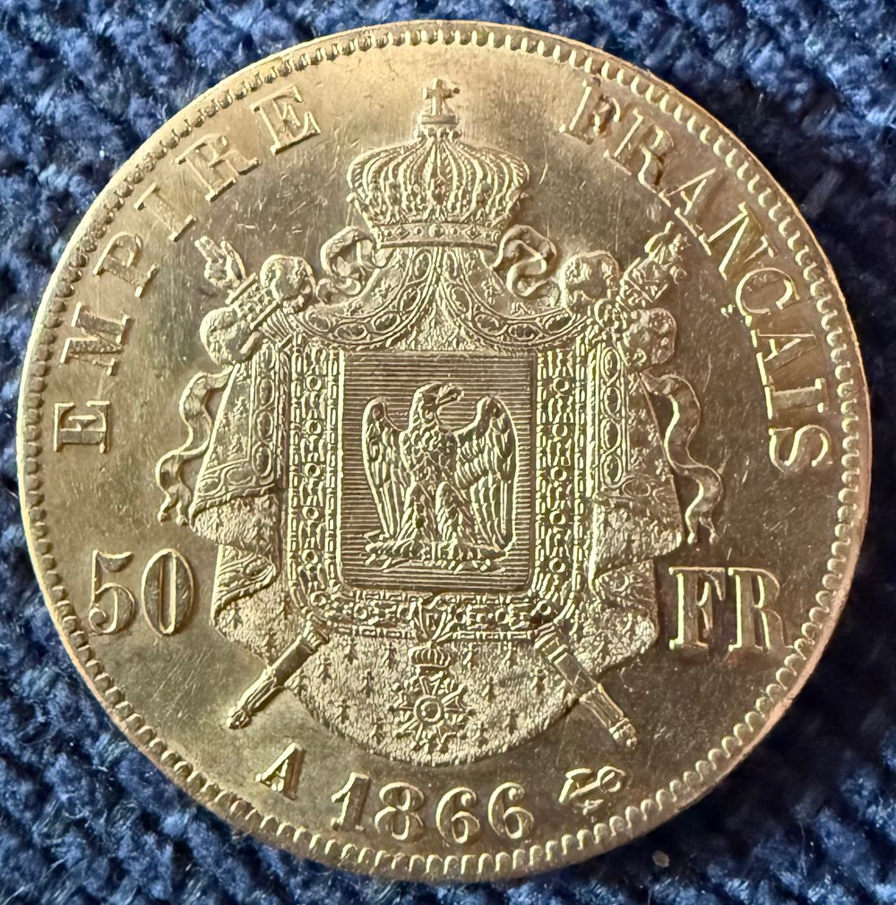 monnaies monde france 50 frs or 1866a