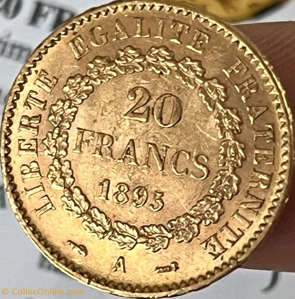 20 Frs OR GENIE DEBOUT 1893A monnaies monde france 20 frs or genie debout 1893a