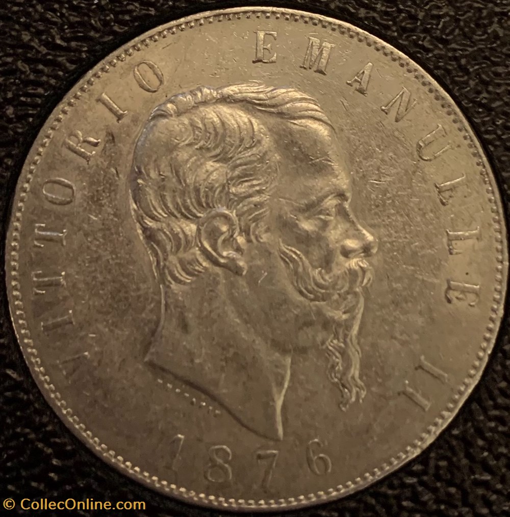 5 LIRE VITTORIO II 1876R monnaies monde italie 5 lire vittorio ii 1876r