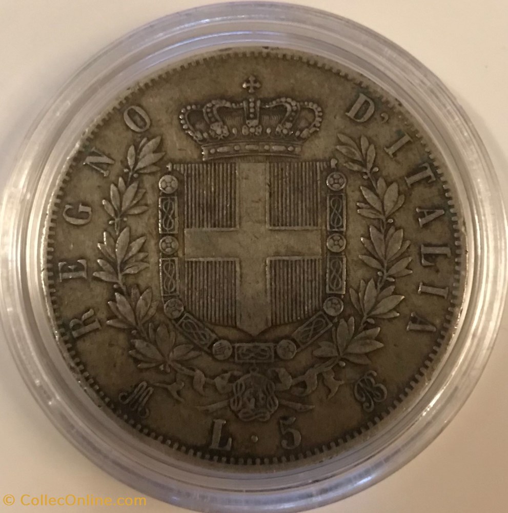 5 LIRE VITTORIO EMANUELE II 1870M monnaies monde italie 5 lire vittorio emanuele ii 1870m