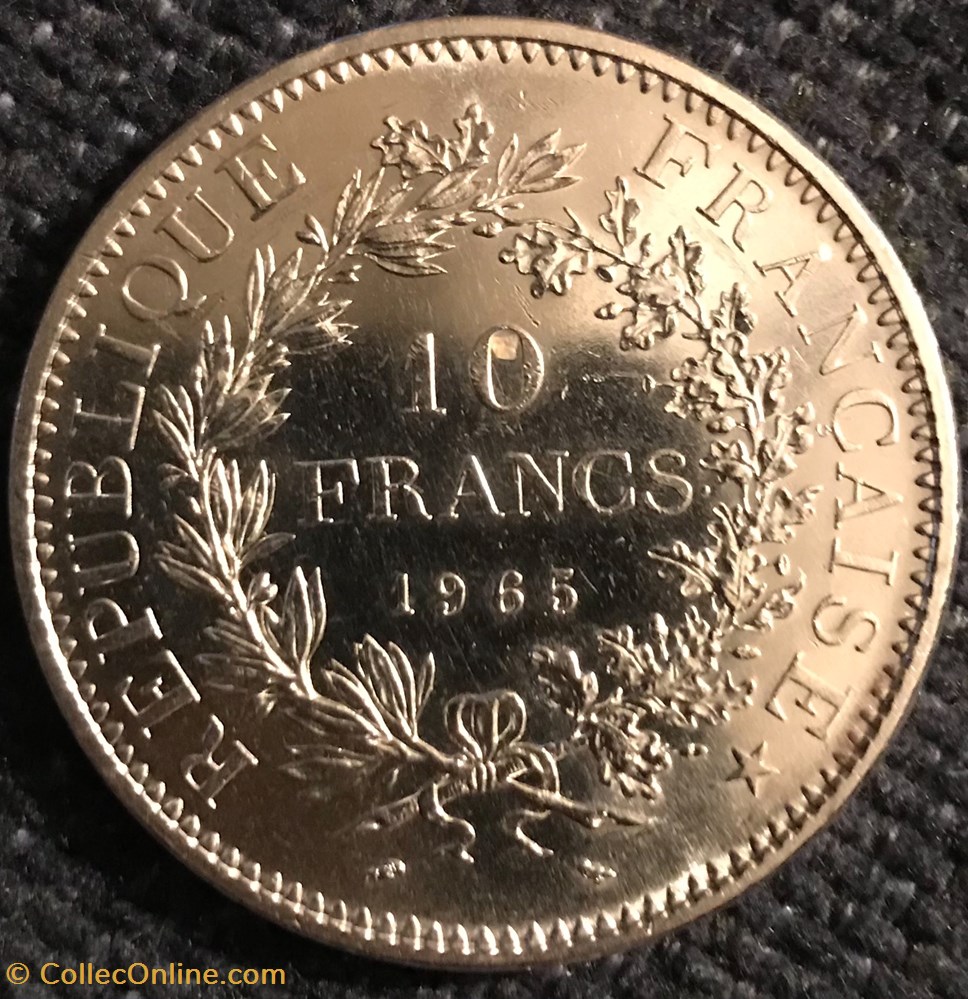 10 Frs Hercule 1965 monnaies france a modernes 10 frs hercule 1965