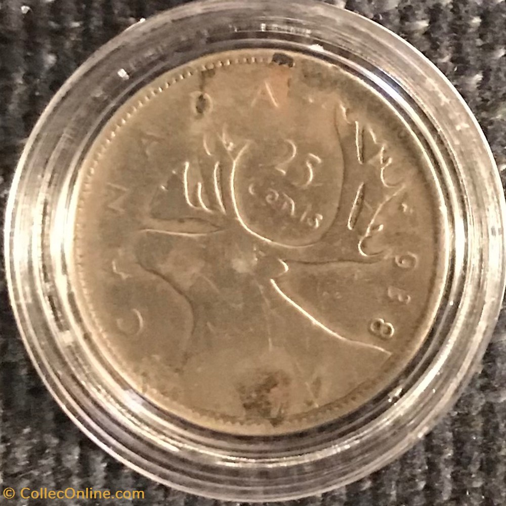 25cents Georges VI 1938 Canada monnaies monde royaume uni 25cents georges vi 1938 canada