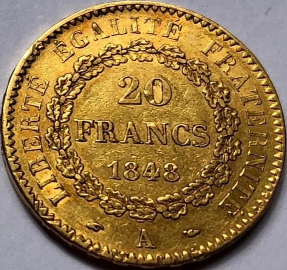 20 Frs OR GENIE DEBOUT 1848A monnaies monde france 20 frs or genie debout 1848a