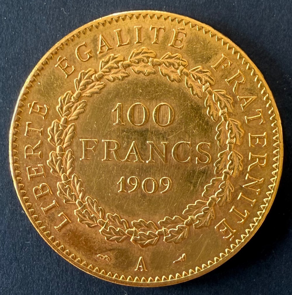 100 Frs OR 1909A monnaies monde france 100 frs or 1909a