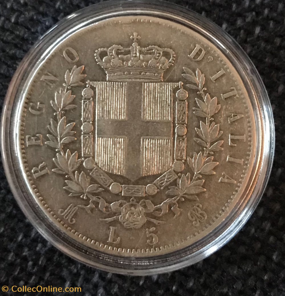 5 LIRE VITTORIO EMANUELE II 1872M monnaies monde italie 5 lire vittorio emanuele ii 1872m