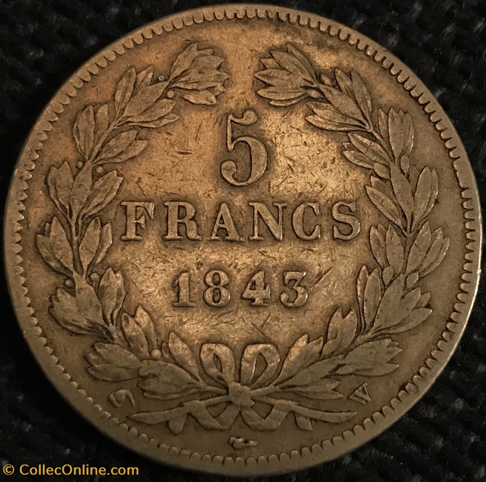 LOUIS PHILIPPE Ier 1843W monnaies france a modernes louis philippe ier 1843w