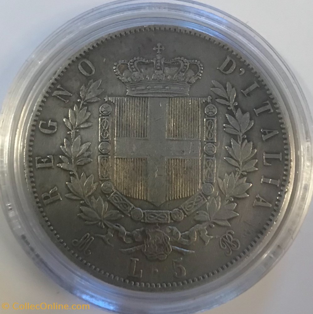 5 LIRE VITTORIO EMANUELE II 1871M monnaies monde italie 5 lire vittorio emanuele ii 1871m