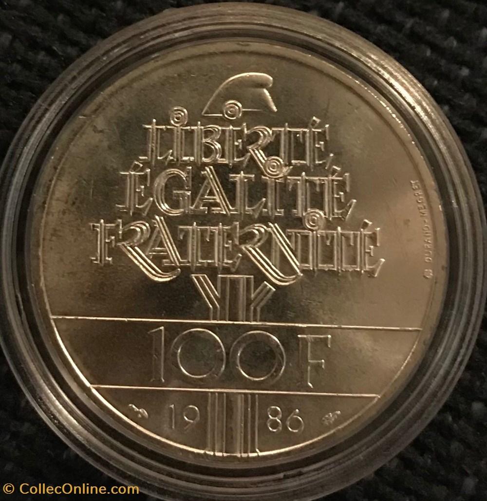 monnaies france a modernes 100 frs 1986 liberte