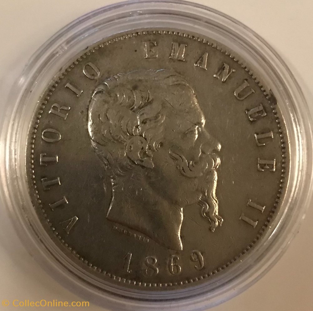 5 LIRE VITTORIO EMANUELLE II 1869M monnaies monde italie 5 lire vittorio emanuelle ii 1869m