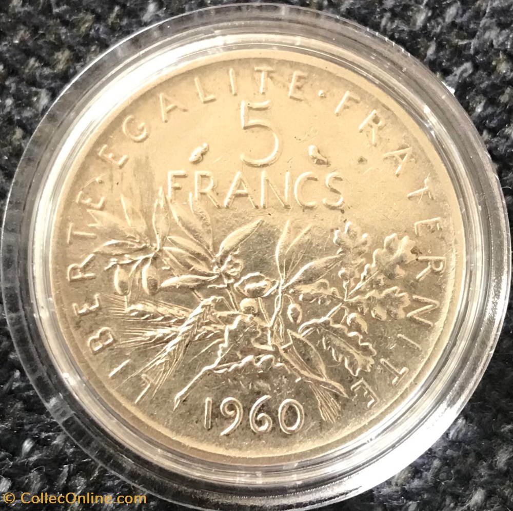 5 francs Argent Semeuse 1960 monnaies france modernes 5 francs argent semeuse 1960