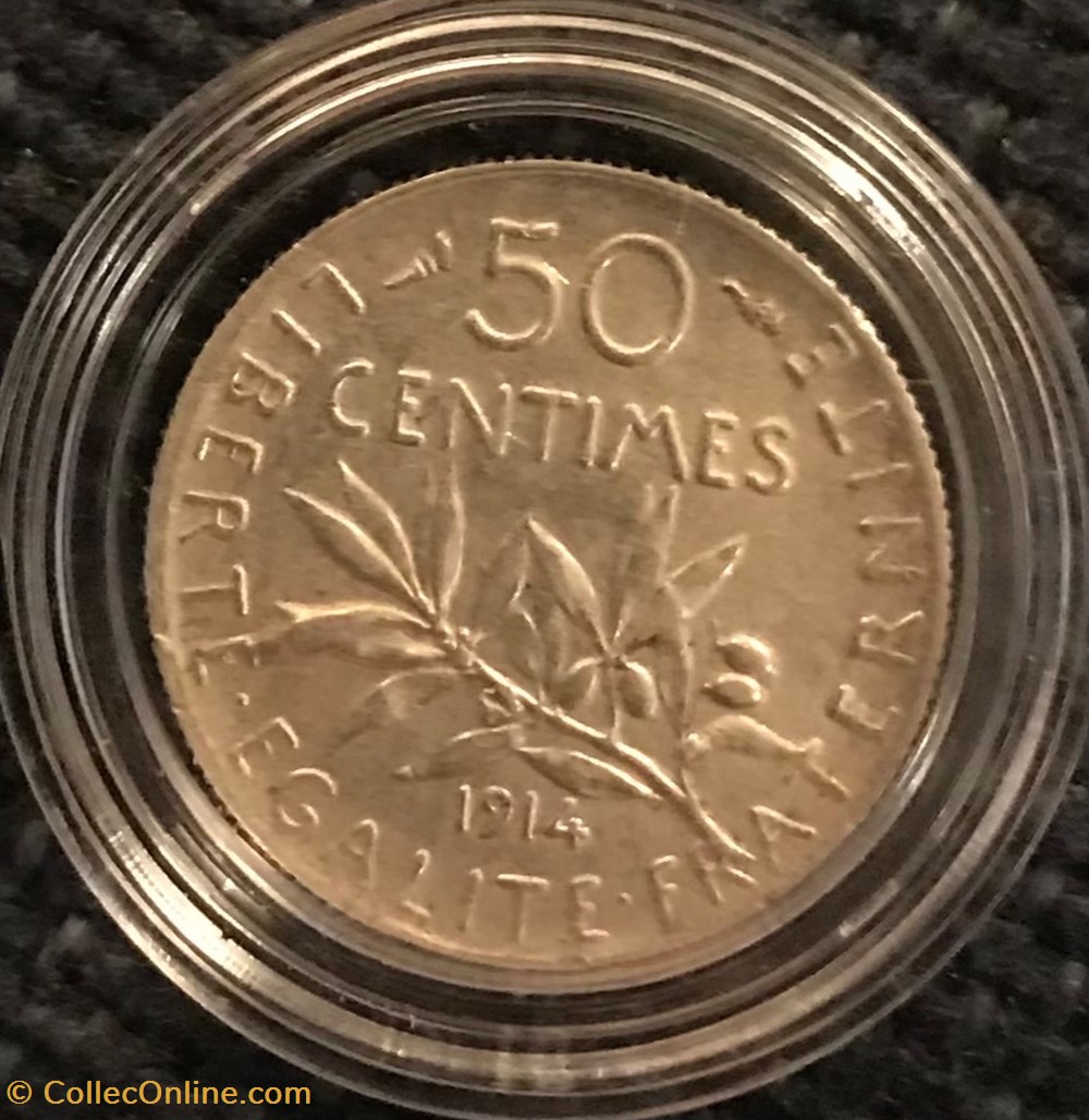 50 cts Argent Semeuse 1914 monnaies france modernes 50 cts argent semeuse 1914