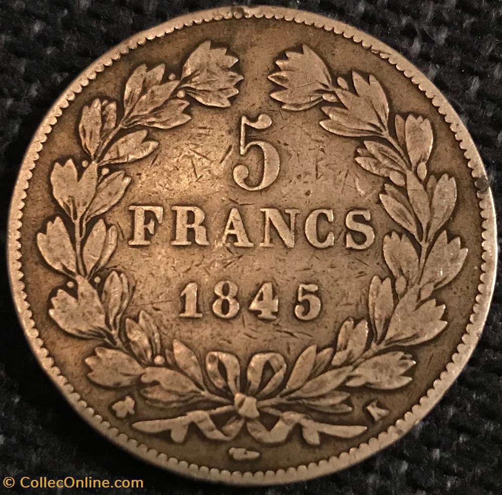 LOUIS PHILIPPE Ier 1845K monnaies france a modernes louis philippe ier 1845k