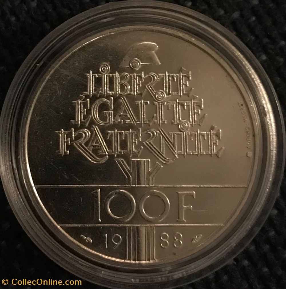 monnaies france modernes 100 frs 1988 la fraternite