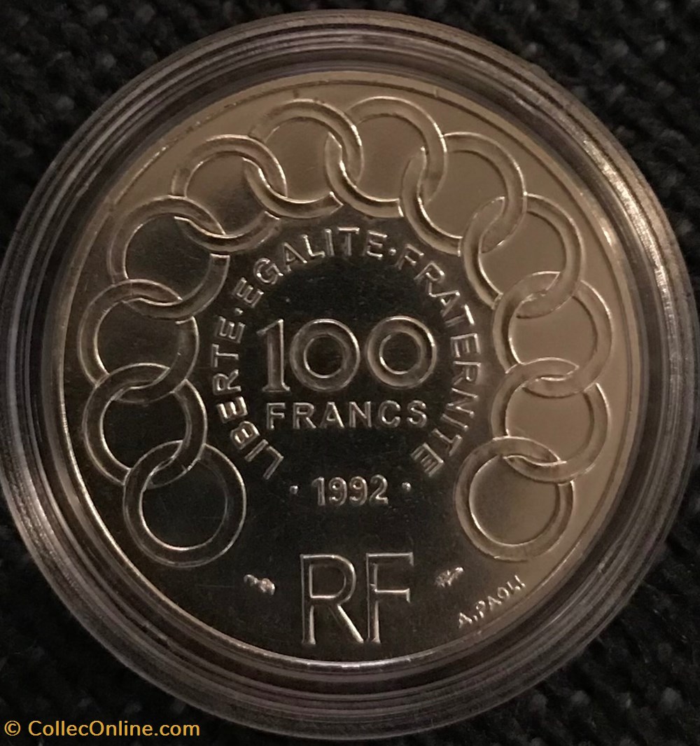 monnaies france modernes 100 frs 1992 jean monnet
