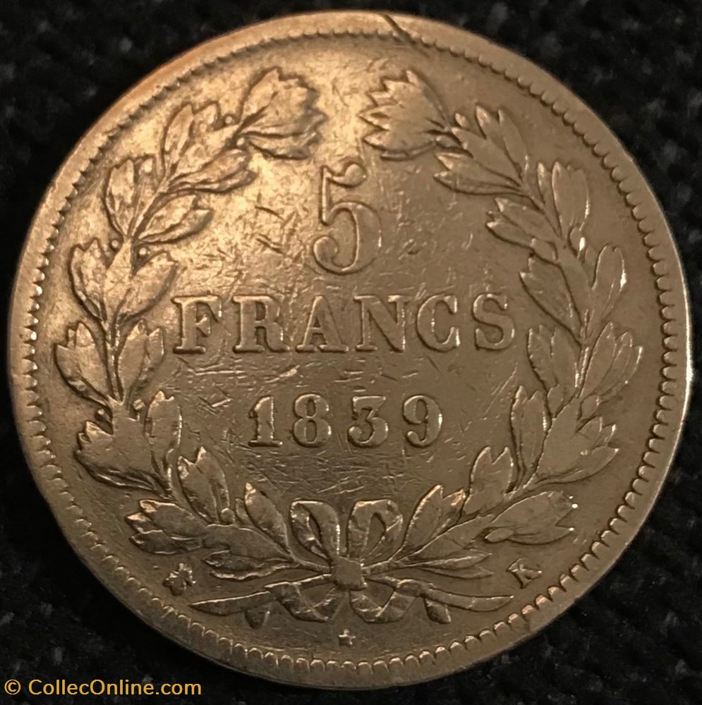 LOUIS PHILIPPE Ier 1839K monnaies france a modernes louis philippe ier 1839k