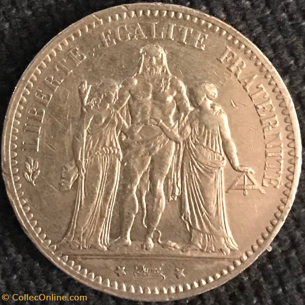 monnaies france modernes 5 frs hercule 1875a