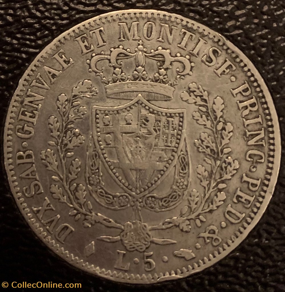 5 Lire 1826L monnaies monde italie 5 lire 1826l