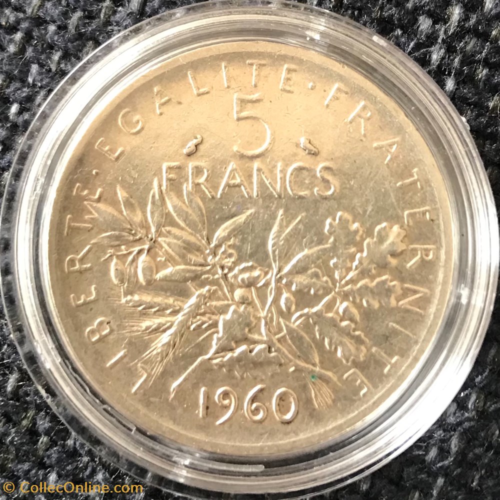 5 francs Argent Semeuse 1960 monnaies france modernes 5 francs argent semeuse 1960