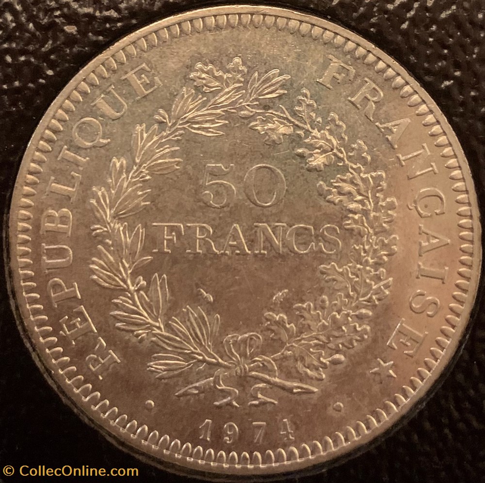 50 Frs Hercule 1974 avec Avers de la 20 Frs monnaies monde france 50 frs hercule 1974 avec avers de la 20 frs
