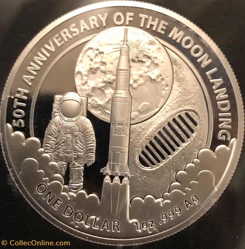 monnaies monde etats unis 50th anniversary moon landing 2021