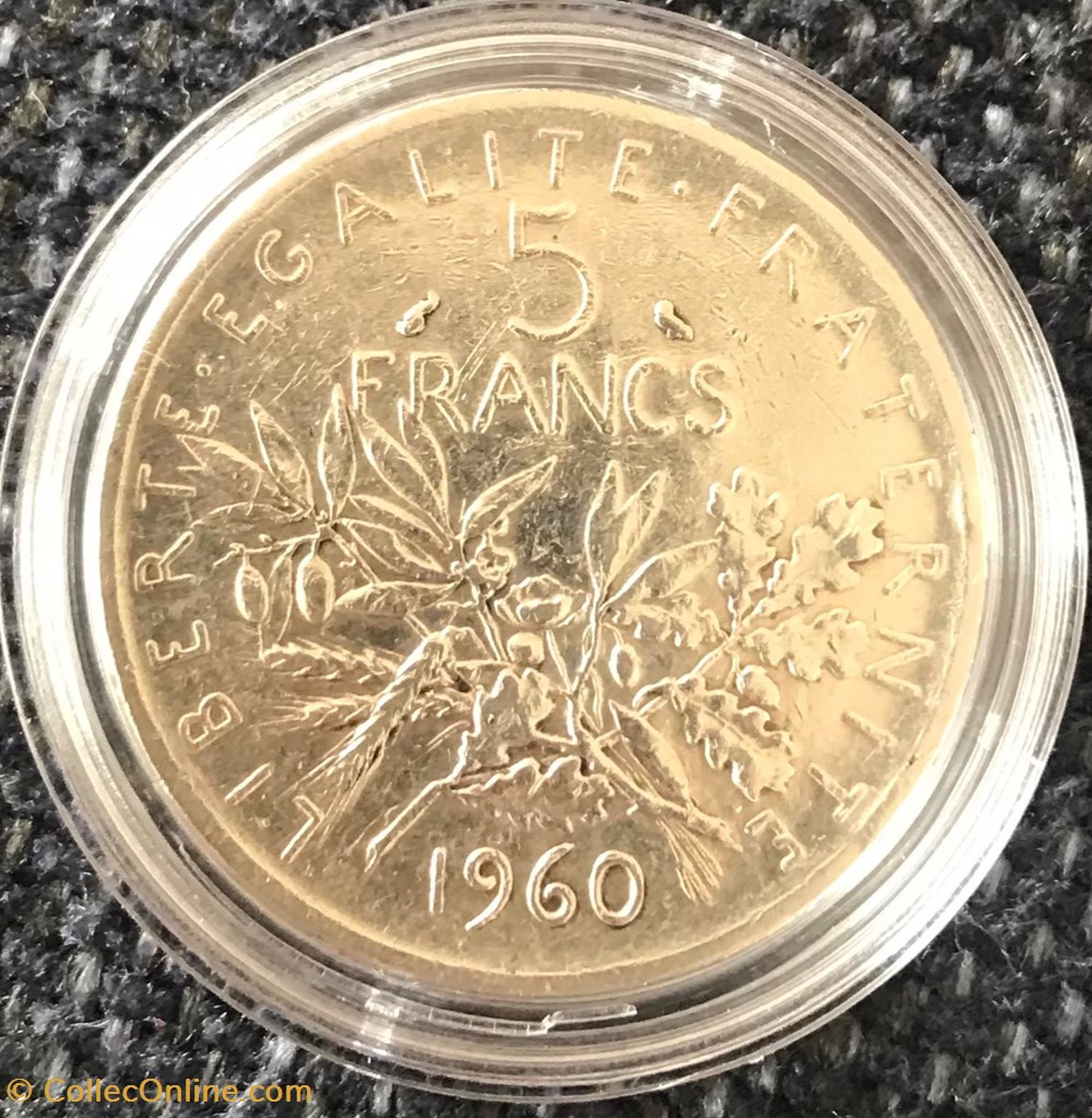 5 francs Argent Semeuse 1960 monnaies france modernes 5 francs argent semeuse 1960