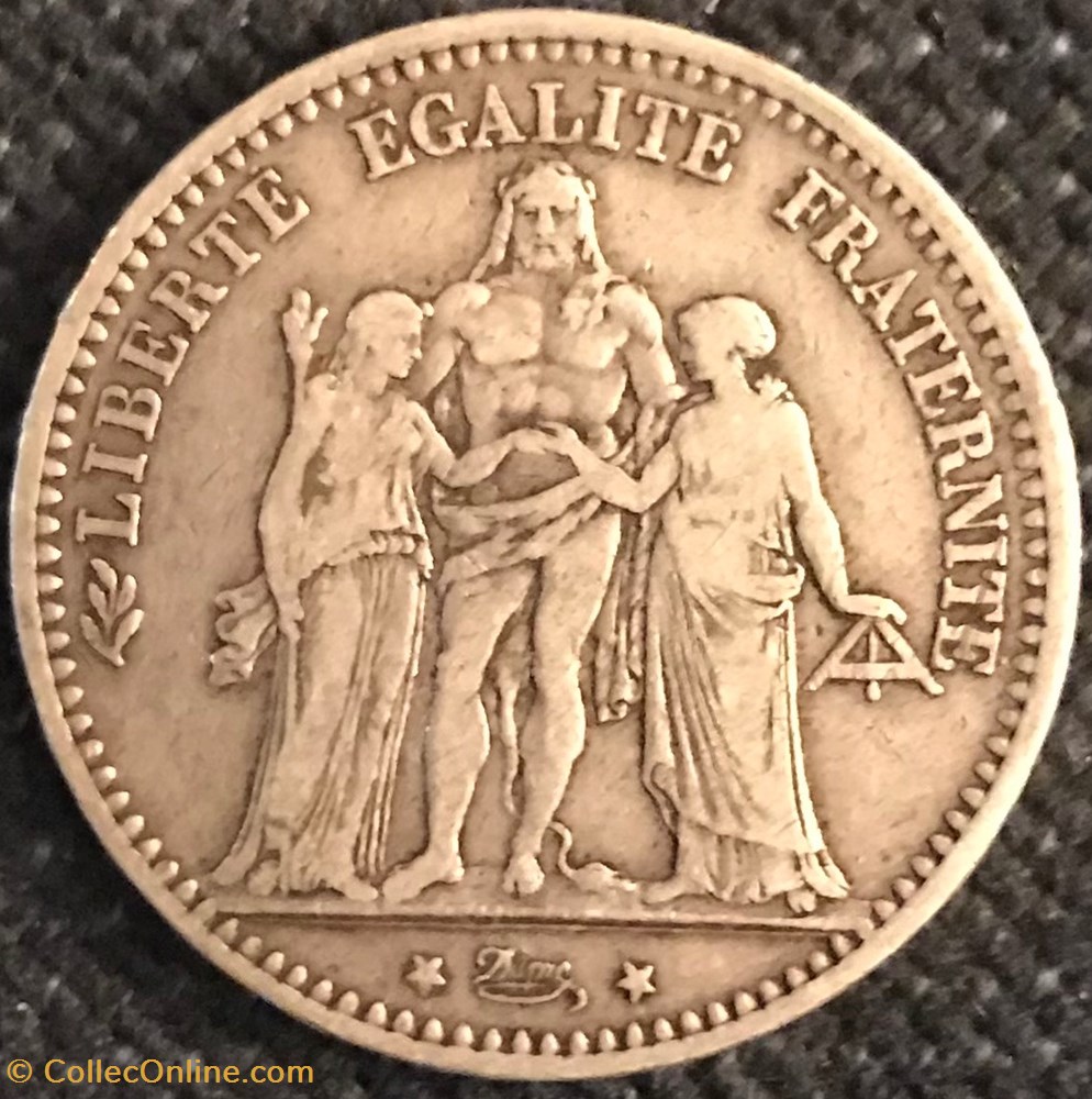 5 Frs Hercule 1874A monnaies france modernes 5 frs hercule 1874a