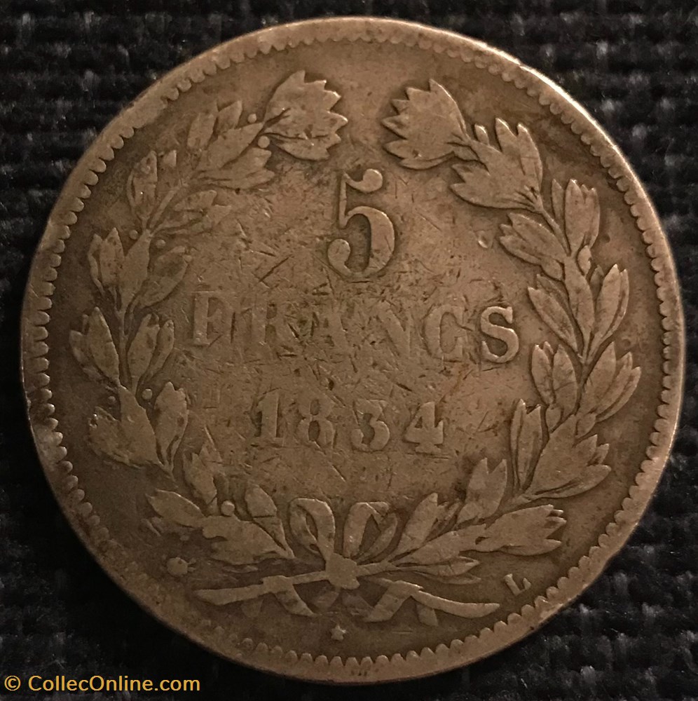 monnaies france a modernes louis philippe ier 1834l