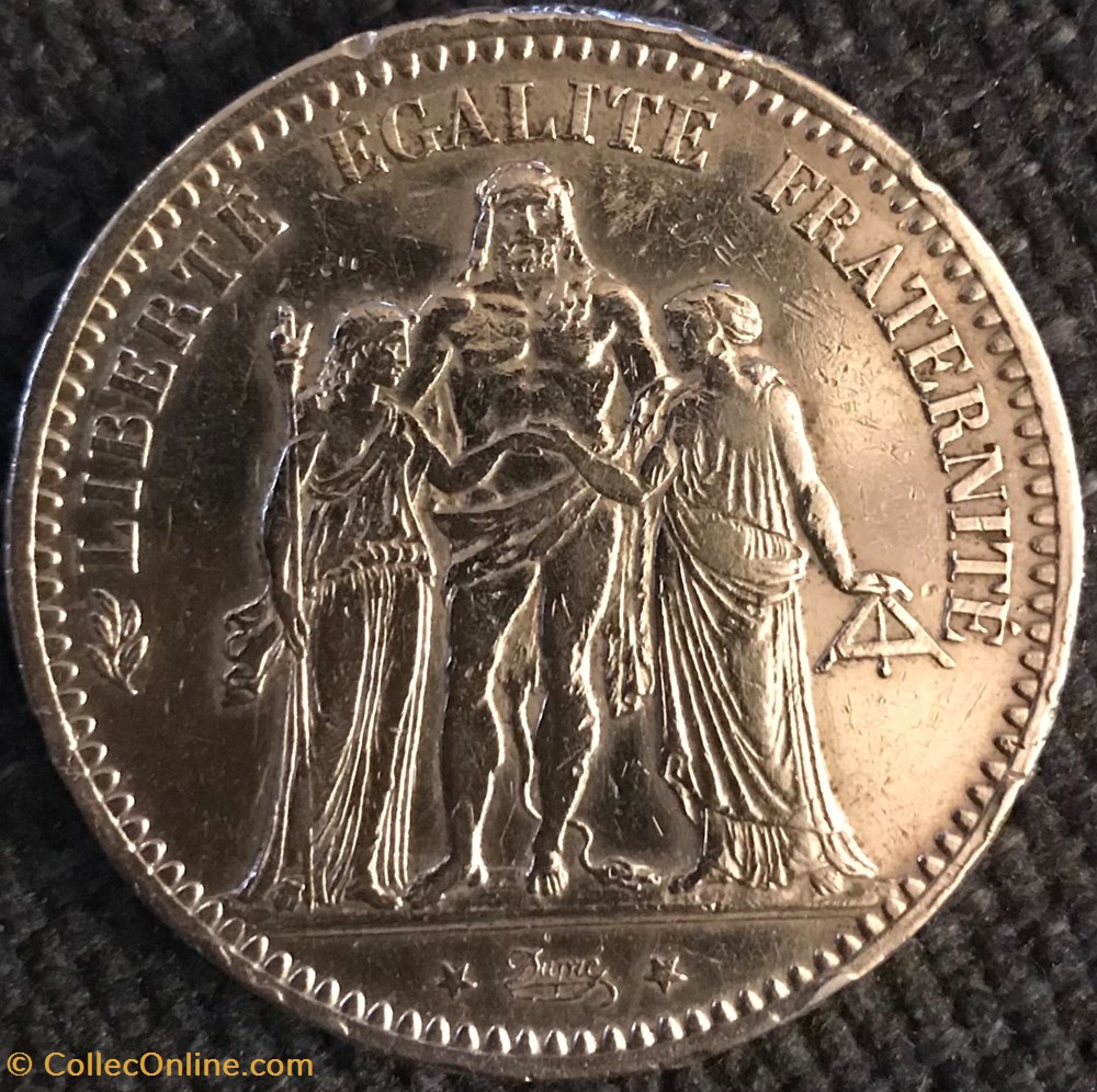 5 Frs Hercule 1873A monnaies france modernes 5 frs hercule 1873a