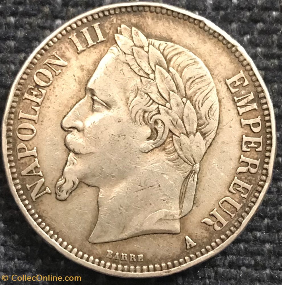 5 Frs Napoleon III 1869A monnaies france modernes 5 frs napoleon iii 1869a
