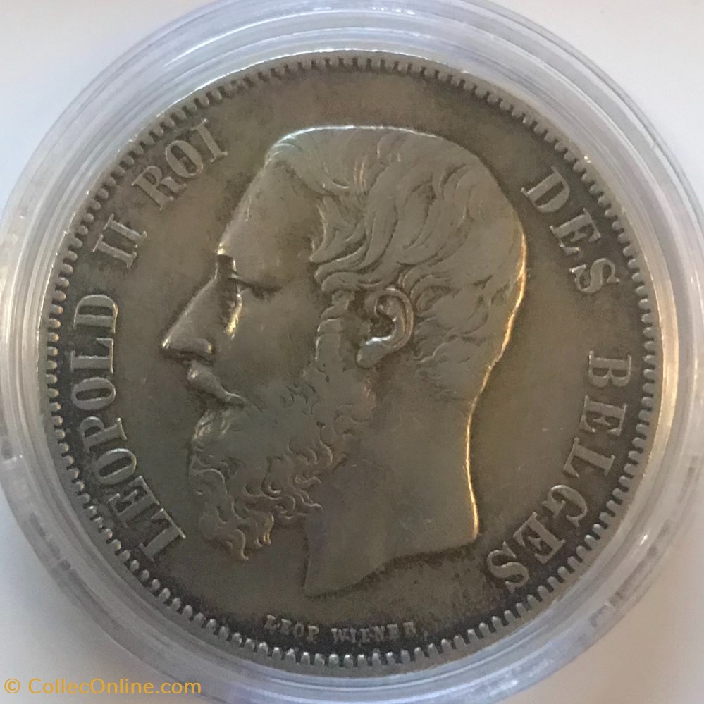 5 FRS LEOPOLD II 1876 monnaies monde belgique 5 frs leopold ii 1876