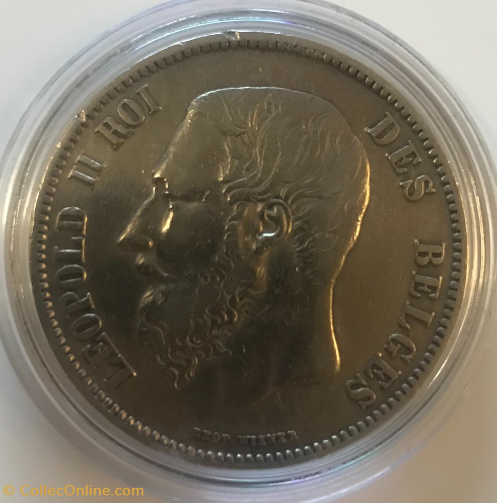 monnaies monde belgique 5 frs leopold ii 1869