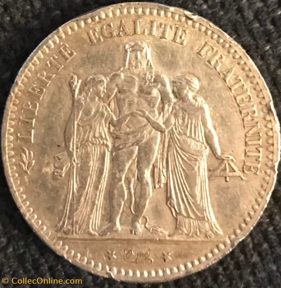 5 Frs Hercule 1876A monnaies france modernes 5 frs hercule 1876a