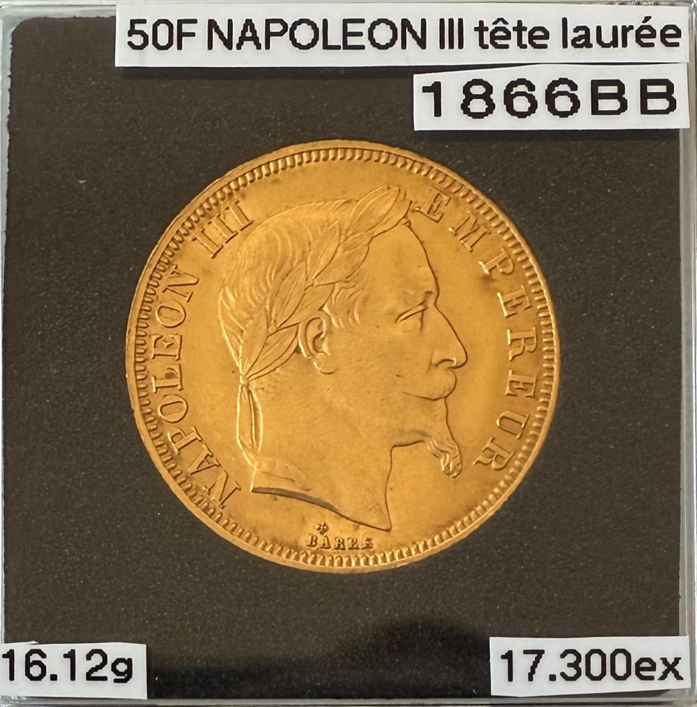 50 Frs OR 1866BB monnaies monde france 50 frs or 1866bb