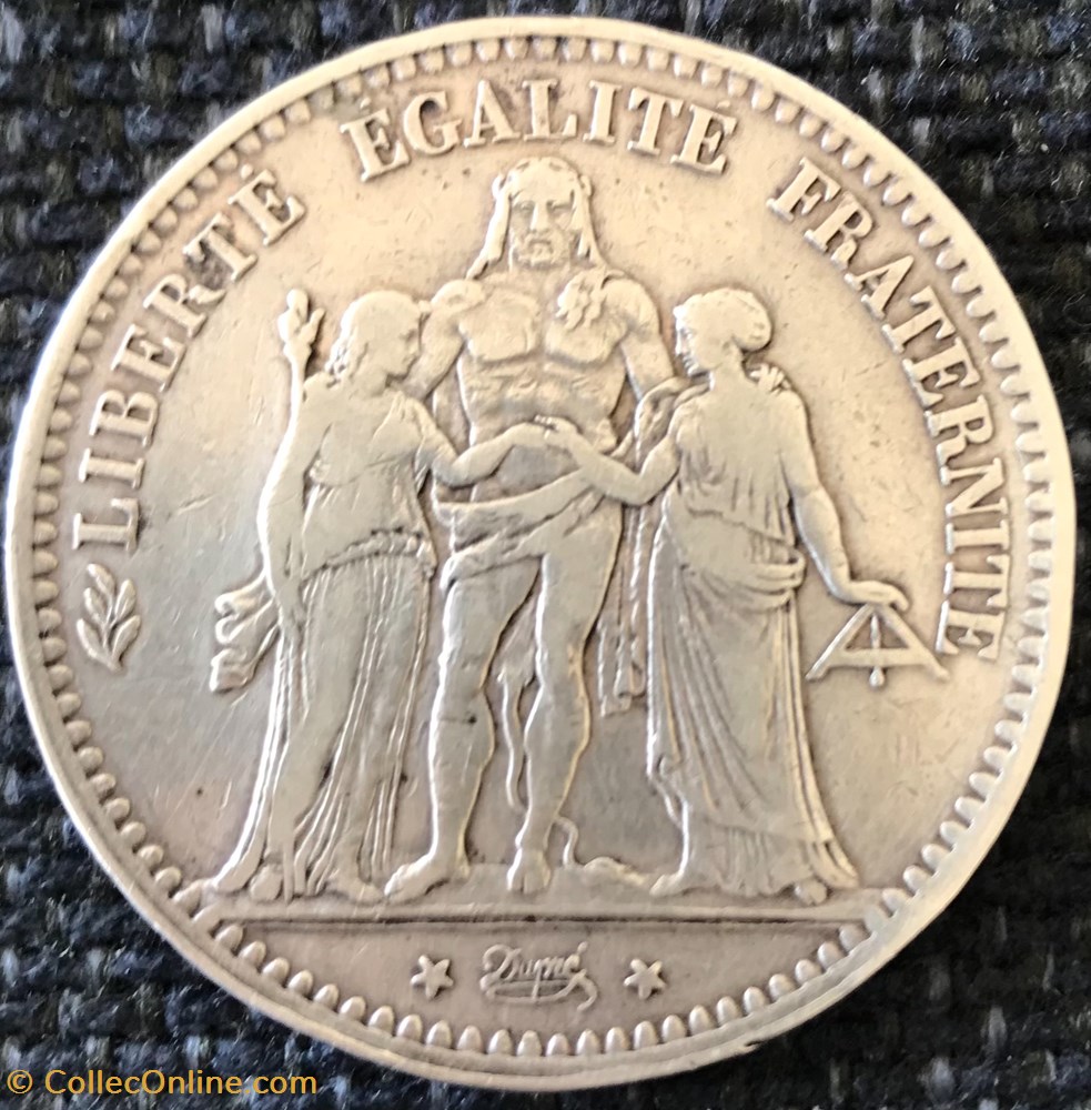 5 Frs Hercule 1877K monnaies france a modernes 5 frs hercule 1877k