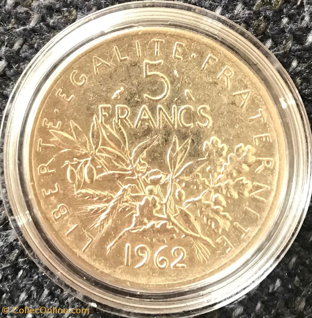5 francs Argent Semeuse 1962 monnaies france modernes 5 francs argent semeuse 1962