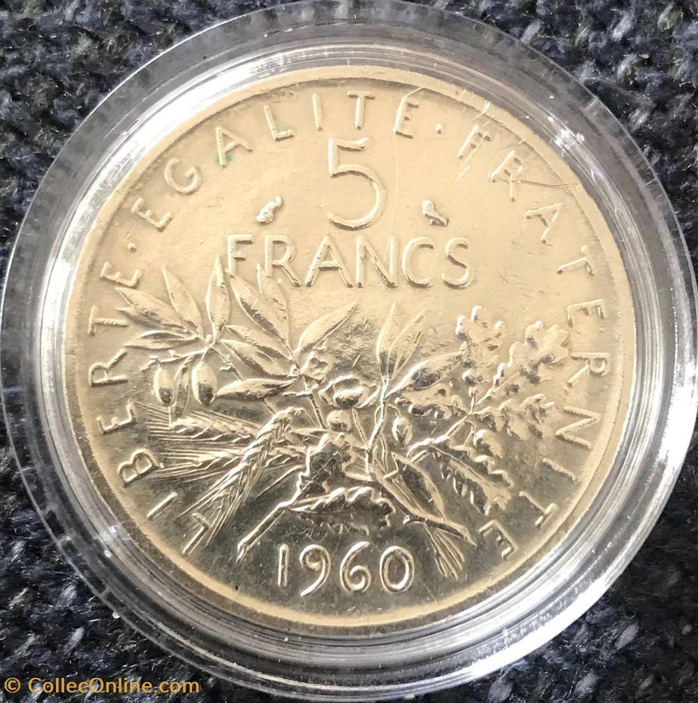 5 francs Argent Semeuse 1960 monnaies france modernes 5 francs argent semeuse 1960